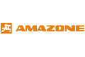 Amazone-Logo in Orange mit einem Traktorsymbol links vom Markennamen auf weißem Hintergrund.