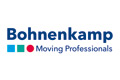 Bohnenkamp Moving Professionals Logo mit blauem Text und drei farbigen Quadraten: blau, grün und rot.