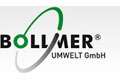 Bollmer Umwelt GmbH Logo mit grünem Kreis und Swoosh-Design auf weißem und grauem Hintergrund.