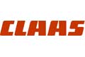 Das CLAAS Logo in fetten, roten Großbuchstaben auf weißem Hintergrund.