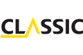 Das Wort CLASSIC in schwarzer Schrift mit einer gelben schrägen Linie, die den Buchstaben A bildet.