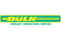 DÜLK-Logo in Gelb und Grün mit Text VERKAUF - VERMIETUNG - SERVICE darunter.