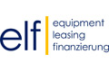 Logo mit Elfe in großen blauen Buchstaben und Mobilienleasing-Finanzierung in kleinerer Schrift rechts daneben.