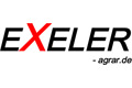 Logo mit dem Wort EXELER; das X ist rot, der Rest ist schwarz. Kleinerer Text - agrar.de darunter.