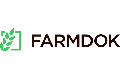 Farmdok-Logo mit einem grünen Weizensymbol in einem Quadrat neben dem Wort FARMDOK in fetten schwarzen Buchstaben.