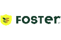 Foster-Logo mit gelbem Schild, stilisiertem F und grünem Text mit der Aufschrift FOSTER auf weißem Hintergrund.