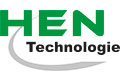 Logo mit großen grünen Buchstaben HEN über dem Wort Technologie in Schwarz, darunter ein grauer Swoosh.
