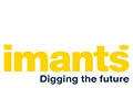Imants-Logo in gelber Schrift mit dem Slogan "Digging the future" in blauer Schrift darunter.