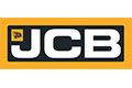 JCB-Logo mit fetten weißen Buchstaben auf einem schwarzen Rechteck, umrahmt von einem gelben Rand.