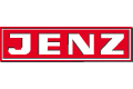 Rotes und weißes JENZ-Logo mit fetten Buchstaben innerhalb eines rechteckigen Rahmens.