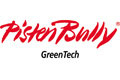 Das PistenBully-Logo in roter Schrift über dem Schriftzug GreenTech in Schwarz auf weißem Hintergrund.
