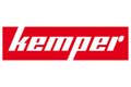 Das Kemper-Logo in weißen Kleinbuchstaben auf rotem, rechteckigem Hintergrund.