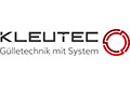 KLEUTEC-Logo mit dem Schriftzug Gülletechnik mit System und einem roten Kreismuster auf der rechten Seite.