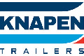 Knapen Trailers Logo mit blauen und roten Akzenten auf weißem Hintergrund.