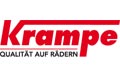 Krampe-Logo mit roter Schrift und darunter der Slogan Qualität auf Rädern in Schwarz.