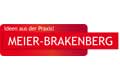Logo mit rotem Hintergrund und weißem Text: Ideen aus der Praxis! MEIER-BRAKENBERG.