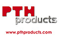 Das Logo von PTH Products mit der Website-URL www.pthproducts.com in roter Schrift unterhalb des Firmennamens.