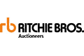 Logo von Ritchie Bros. Auctioneers mit orangefarbenem rb und schwarzem Text auf weißem Hintergrund.
