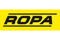 ROPA-Logo in fetten schwarzen Buchstaben mit horizontalen Linien auf gelbem Hintergrund.