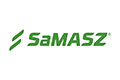SaMASZ-Logo in grüner Schrift mit zwei diagonalen grünen Linien auf weißem Hintergrund.
