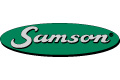 Grünes ovales Logo mit dem Wort Samson in weißer Schrift in der Mitte.