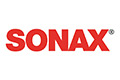 SONAX Logo in fetten roten Buchstaben auf weißem Hintergrund.