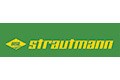 Strautmann-Logo mit gelbem Text und Symbol auf grünem Hintergrund.