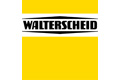 Walterscheid-Logo in schwarzer Schrift auf gelbem Hintergrund mit weißen und schwarzen geometrischen Akzenten.